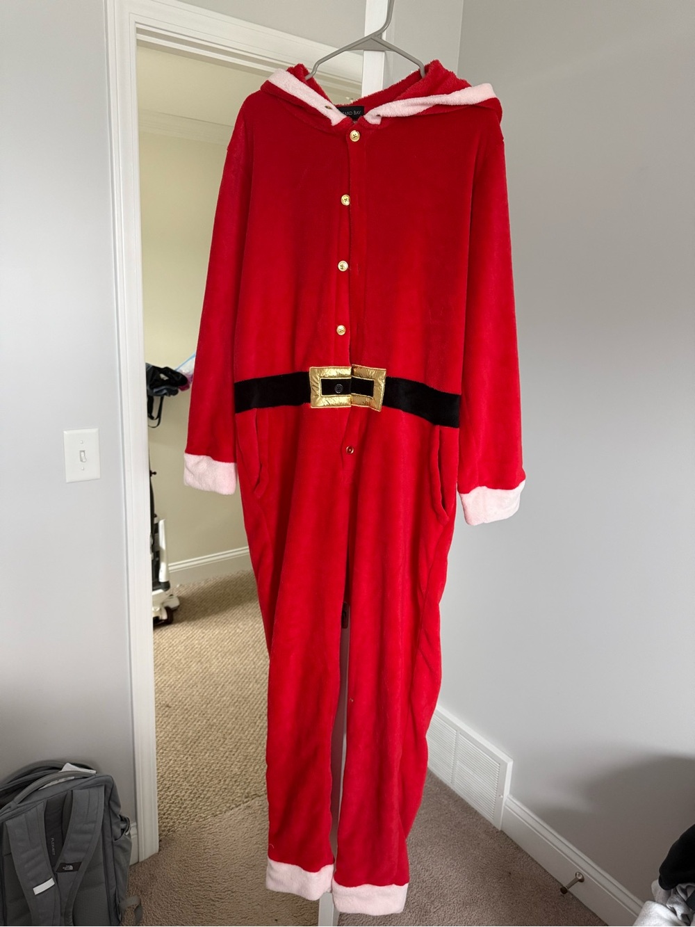 Kids Red Santa Onesie Costume with Hood